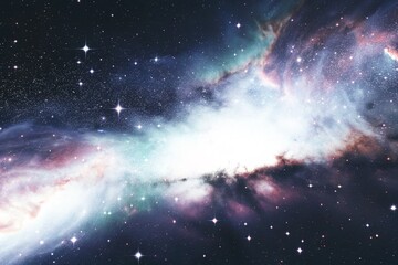 Wall Mural - Purple gas nebulae in space and sparkling stars