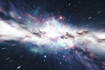Wall Mural - Purple gas nebulae in space and sparkling stars