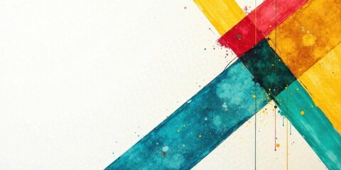 Poster - Abstract Colorful Diagonal Brush Strokes on White Background