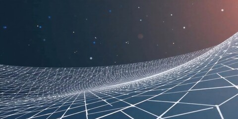 Poster - Abstract Grid Network Expanding Across a Dark Background
