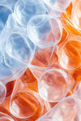 Poster - Colorful Abstract Plastic Balloons with Translucent Blue and Orange Hues