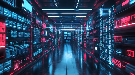 Poster - Futuristic technology retail warehouse: how industry 4, 0 digitizes and visualizes goods analysis