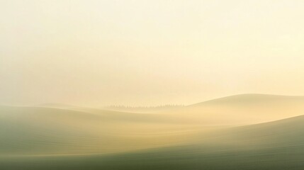 Poster - **A harmonic gradient merging creamy beige with muted greens and soft dusty gold tones