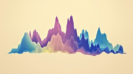 Poster - A visually appealing stacked area chart representing stock performance, with varying colors illustrating different segments, on a neutral background.