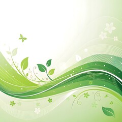 Poster - Abastract Minimalist Waves with Clean green waves Background. Social Media, banner, x or Wishing Post backgrond Ai Generated