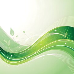 Poster - Abastract Minimalist Waves with Clean green waves Background. Social Media, banner, x or Wishing Post backgrond Ai Generated