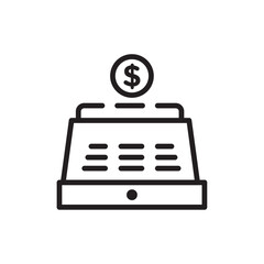 Poster - Cash register icon Flat vector set outline