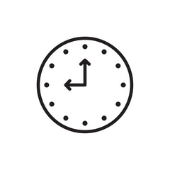 Poster - Clock nine icon Flat vector set outline