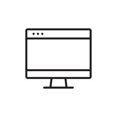 Poster - Computer Screen icon Flat vector set outline