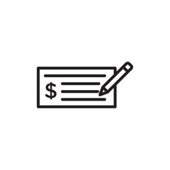 Poster - Money check icon Flat vector set outline