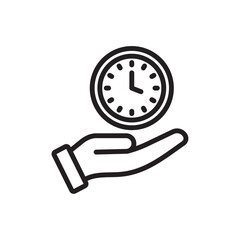 Poster - Save time icon Flat vector set outline