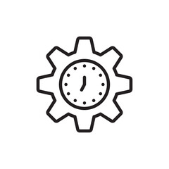 Poster - Time management icon Flat vector set outline