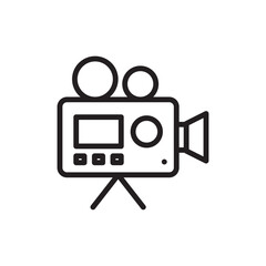 Poster - TV camera icon Flat vector set outline