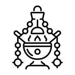 Sticker - A line style icon of censer thurible 