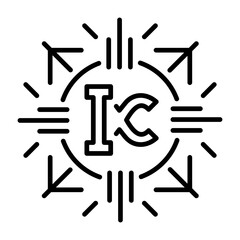 Sticker - Sacred symbol icon in linear style 