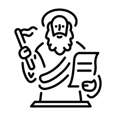 Sticker - Saint paul portrait icon in line style 