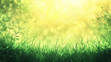 Poster - **A refreshing gradient blending grassy greens and bright yellows