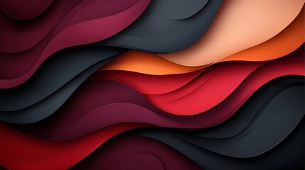 Poster - Striking abstract composition featuring a captivating marble like pattern with interlacing burgundy plum and rose hues premium design element luxurious aesthetic digital painting technique