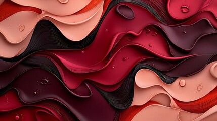 Poster - Striking abstract composition featuring a captivating marble like pattern with interlacing burgundy plum and rose hues premium design element luxurious aesthetic digital painting technique