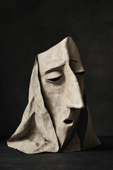 Poster - Sculptural Expression in Earthy Tones with Dramatic Lighting