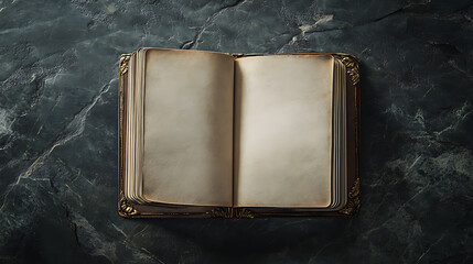 Aufkleber - A conceptual image showcasing the art of journaling, featuring a notebook with open blank pages ready for writing, the image provides ample copy space for customization and personalization