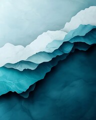 Poster - Intricate and Mesmerizing Abstract Pattern with a Marble Like Texture Featuring a Tranquil Interplay of Cool Gray Calming Blue