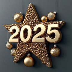 Wall Mural - A photostock of a glowing Christmas star hanging above bold 