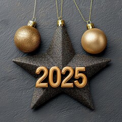Wall Mural - A photostock of a glowing Christmas star hanging above bold 