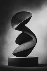 Poster - Modern Abstract Sculpture with Monochrome Color Scheme