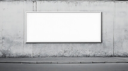 Poster - Perspective view of blank white billboard on building wall at daytime, mockup