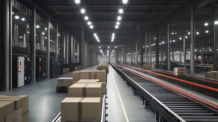 Poster - Smart factory logistics, the innovative use of technology to streamline, automate, and enhance logistical processes within factory setting, thereby boosting efficiency and productivity