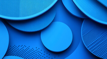 Aufkleber - Abstract background design, composition with blue geometric shapes
