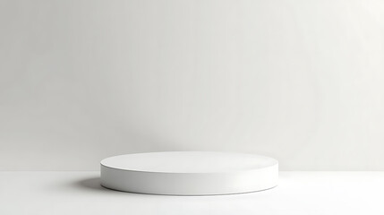 Aufkleber - Abstract empty white podium on white background, mock up stand for product presentation, 3d illustration, minimal concept, display product