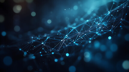 Poster - Abstract plexus technology science 3d photo, background image, dark tone