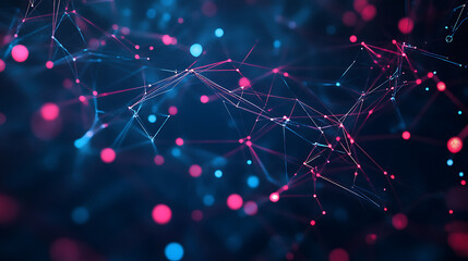 Aufkleber - Abstract plexus technology science 3d photo, background image, dark tone