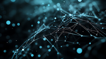 Aufkleber - Abstract plexus technology science 3d photo, background image, dark tone