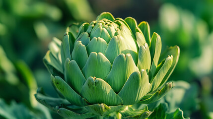 Aufkleber - Close up of a growing ripe green artichoke