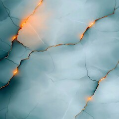 Poster - Elegant and sophisticated marble composition featuring a palette of soft muted blue and gray tones interspersed with glowing golden streaks creating a calming and serene visual aesthetic