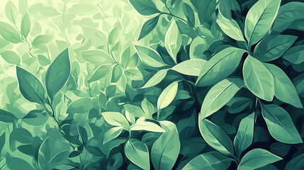 Poster - Digital paint illustration of beautiful wild nature plant, stephania erecta, in modern flat style