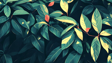 Aufkleber - Digital paint illustration of beautiful wild nature plant, stephania erecta, in modern flat style
