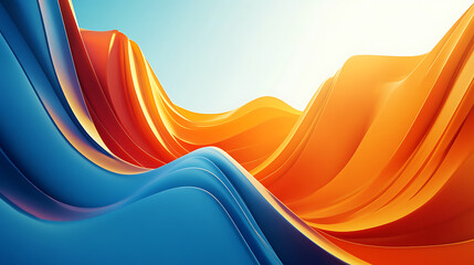 Fototapete - Dynamic visuals: blue-orange abstract for engaging presentations