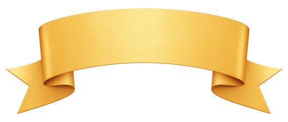 Poster - golden ribbon banner with smooth texture and elegant folds, isolated on transparency background, perfect for decorative or celebratory designs