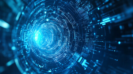 Poster - Futuristic technology concept: abstract blue design
