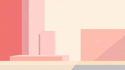 Poster - A 2D flat design with a pastel backdrop and simple rectangles, ideal for use as a wallpaper background or presentation banner frame.


