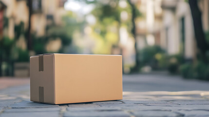 Poster - Handheld delivery: a mockup of a small parcel box