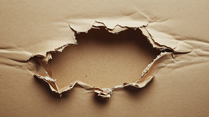 Aufkleber - Hole in cardboard paper with torn edges
