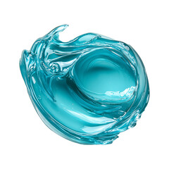 vibrant blue gel swirl with glossy texture, isolated on transparent background, showcasing its smooth and dynamic flow