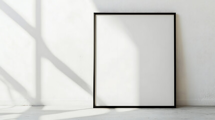 Poster - Large blank frame leaning against a white wall