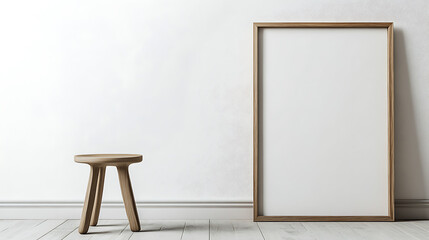 Aufkleber - Large blank frame leaning against a white wall