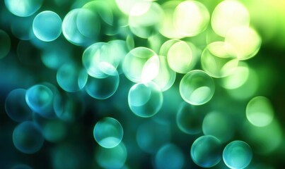 Leinwandbilder - Vibrant abstract background featuring small circles of green hues creating a tranquil atmosphere